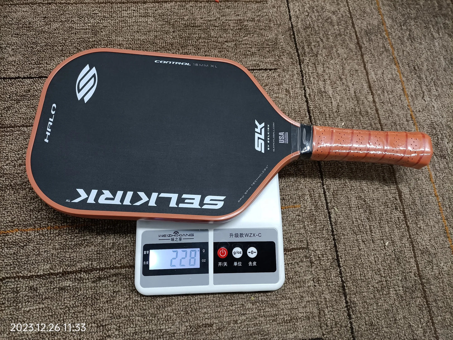 Control MAX XL Pickleball Paddle Raw Carbon Fiber with a - Power Polymer Core
