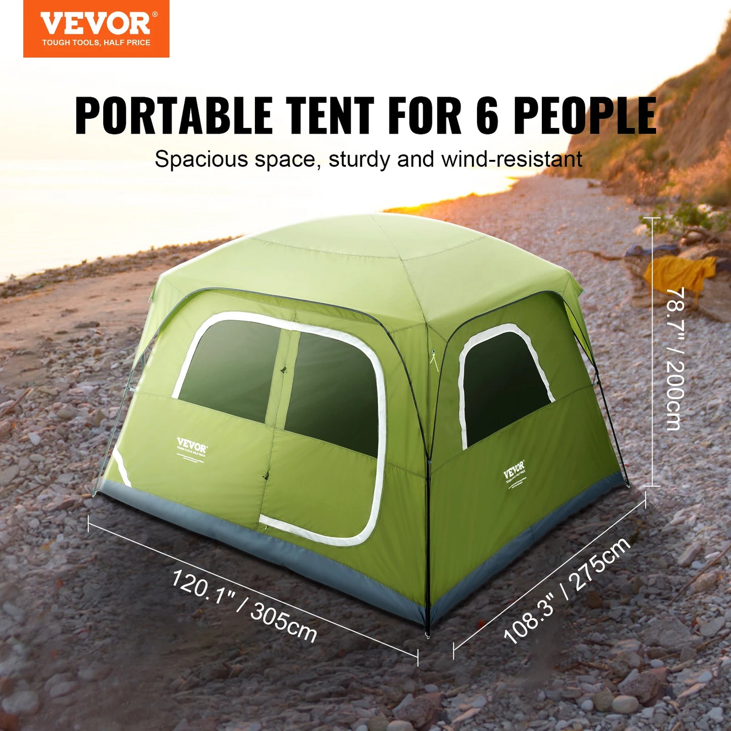 Family 6 Person Tent with Carrying Bag