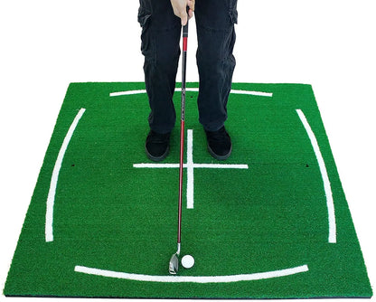 Premium Turf Indoor/Outdoor Golf Swing & Stance Mat with 2 Golf Balls,1 Rubber Tee