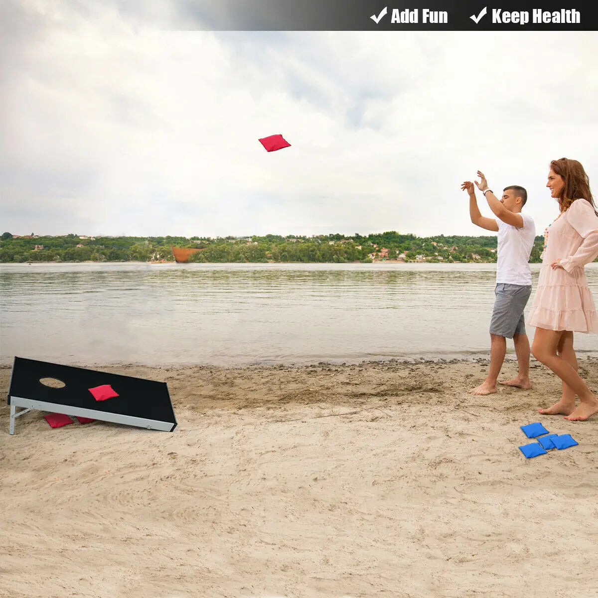 Foldable Bean Bag Toss Cornhole Game