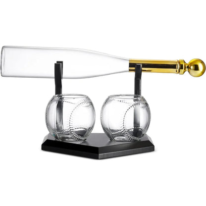 Baseball & Bat Whiskey Decanter Glasses