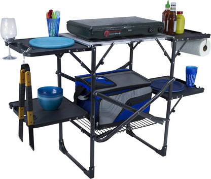 Outdoor Slim-Fold Portable Camp Kitchen Table