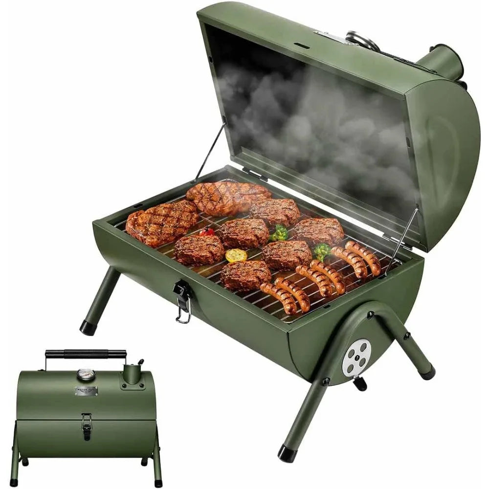 Multi-functional Metal Small BBQ Smoker Adjustable Portable Charcoal Grill