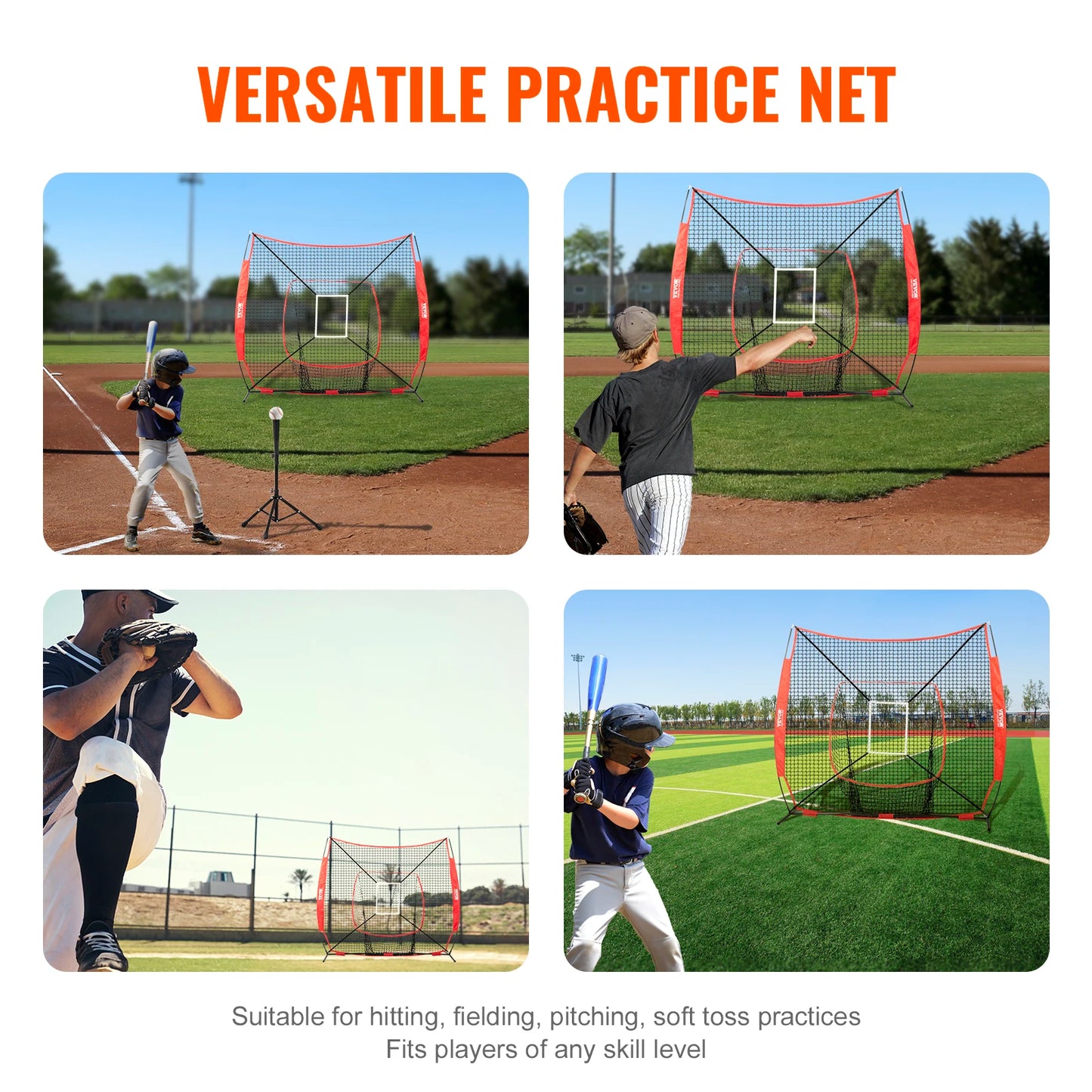 Baseball Softball Practice Net With Strike Zone