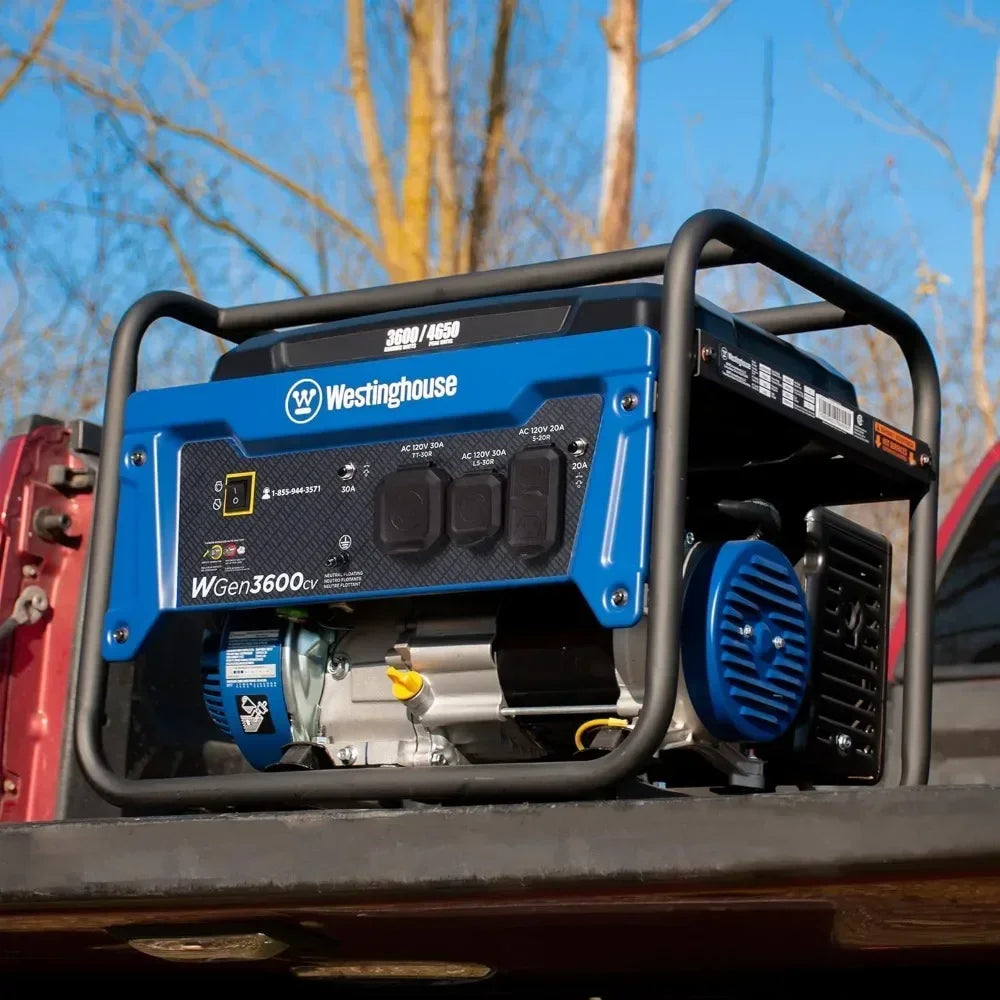 Outdoor Power 4650 Peak Watt Portable Generator RV Ready 30A Outlet Gas Powered CO Sensor CARB Compliant