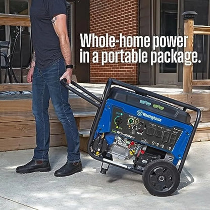 Outdoor Power 12500 Peak Watt Dual Fuel Home Backup Portable Generator, Remote Electric Start