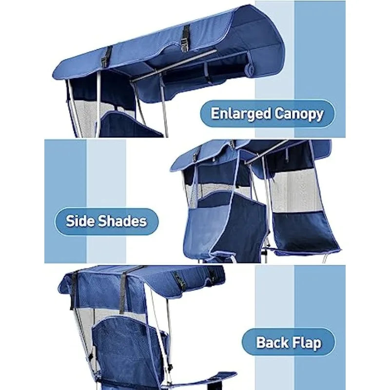 Folding Beach. Lawn. Camping Chair with Canopy & Carrying Case