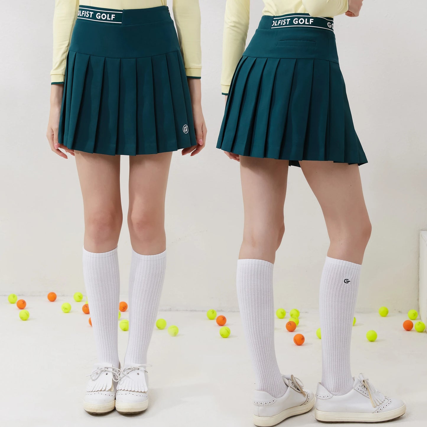 Golf  Women Skirt Elastic Causal Sports Pleated Short Skirts With Pants inside Ladies Golf Tennis Wear