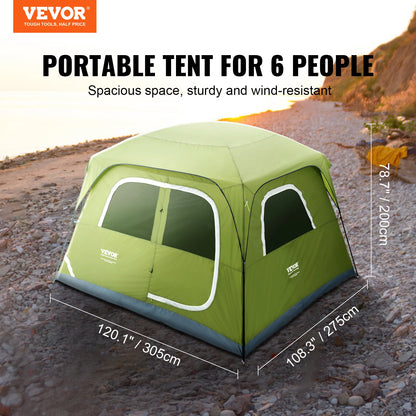 Family 6 Person Tent  with Carrying Bag