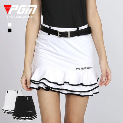 Women Anti-exposure Golf Skirt Girl Fishtail Pencil Skirts Ladies High Waist Pleated Golf Culotte Elegant Slim Sports Skort