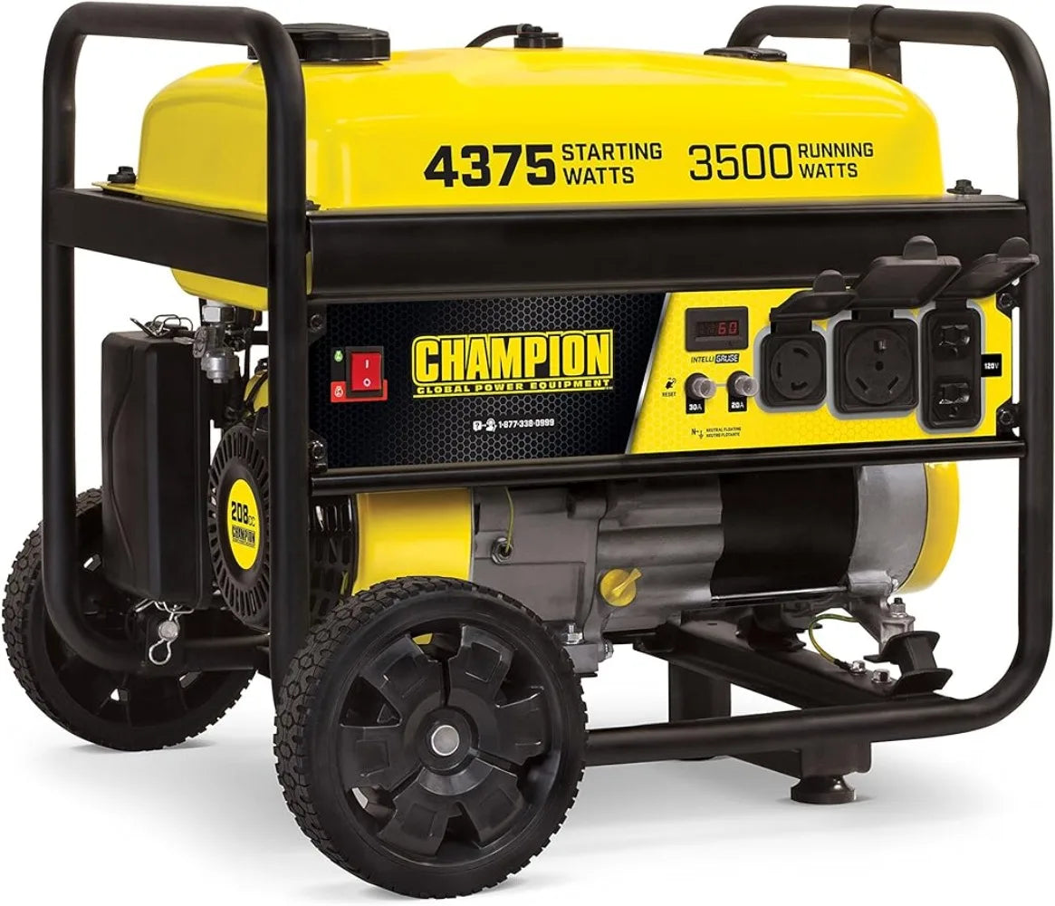 Champion Power 100522 4375/3500-Watt RV Ready Portable Generator with Wheel Kit, CARB  electric generator