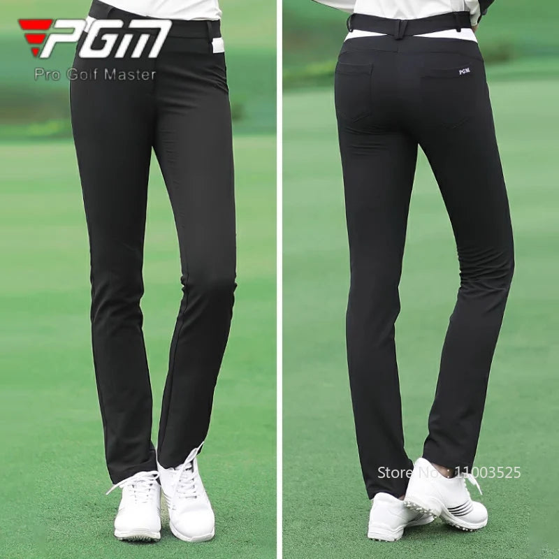 Women Fleece Golf Pants Ladies Elastic Slim Sport Trousers High Waist Casual Pants Winter Warm Golf Sweatpants