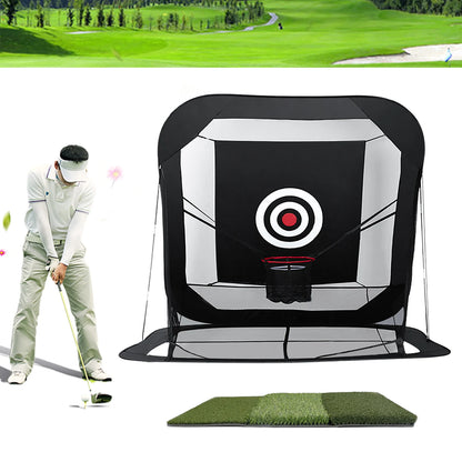 Indoor and Outdoor Golf Practice Net  Automatic Ball Return System with 3-in-1 Grass Mat