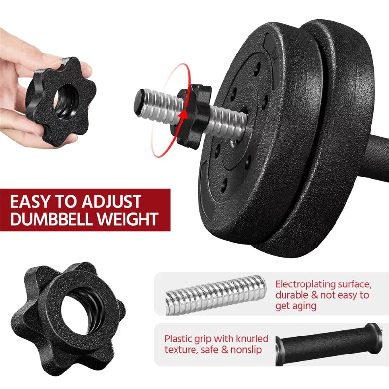 66 Lb. Adjustable Dumbbell Free Weight Set