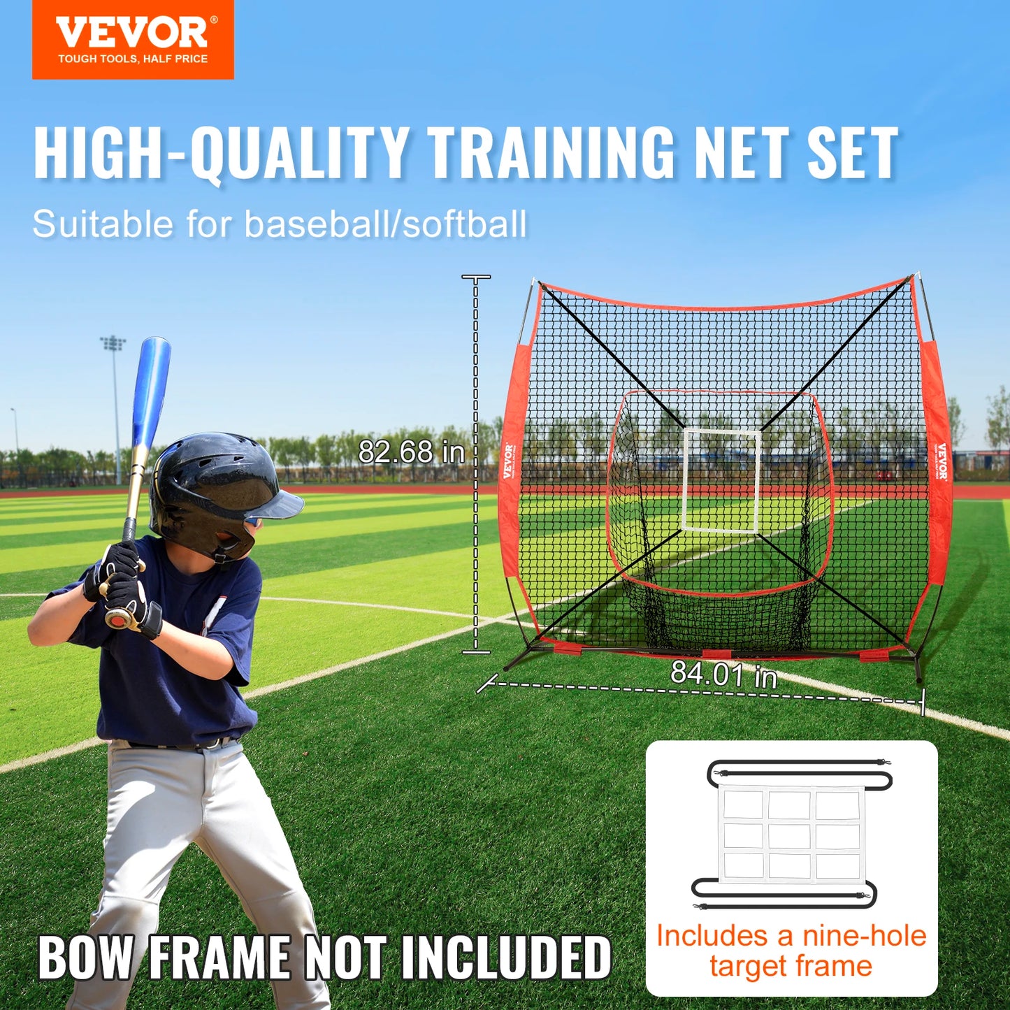 Baseball Softball Practice Net With Strike Zone