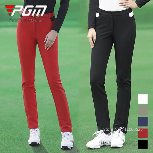 Women Fleece Golf Pants Ladies Elastic Slim Sport Trousers High Waist Casual Pants Winter Warm Golf Sweatpants