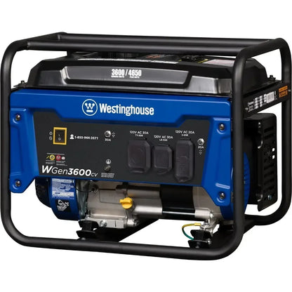 Outdoor Power 4650 Peak Watt Portable Generator RV Ready 30A Outlet Gas Powered CO Sensor CARB Compliant